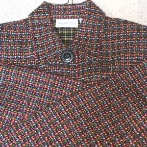Apparenza Sassy Vintage Blazer Colorful Tweed Pattern Padded Shoulders